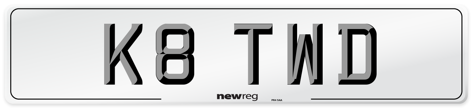 K8 TWD Number Plate from New Reg